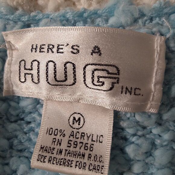 Vintage 80s Here's A Hug Striped Pocket Cropped Henley Sweater - Picture 5 of 8